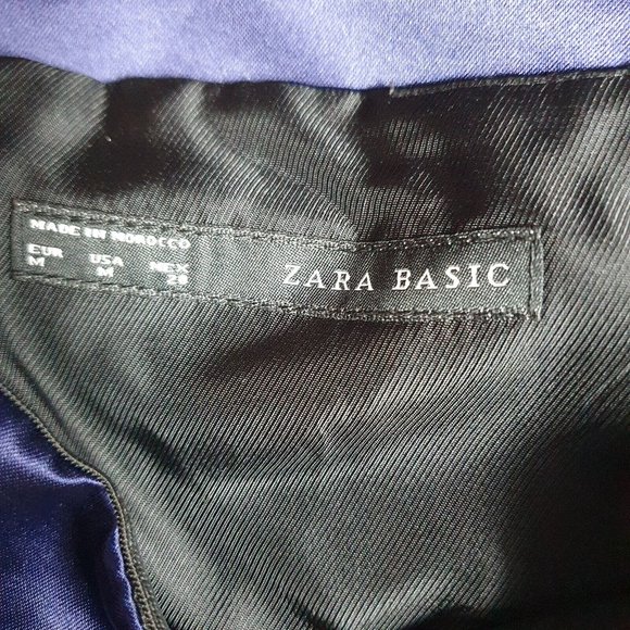 ZARA Dress Sze M Peplum silky purple Midi Evening Party Cocktail wedding formal - Picture 5 of 6